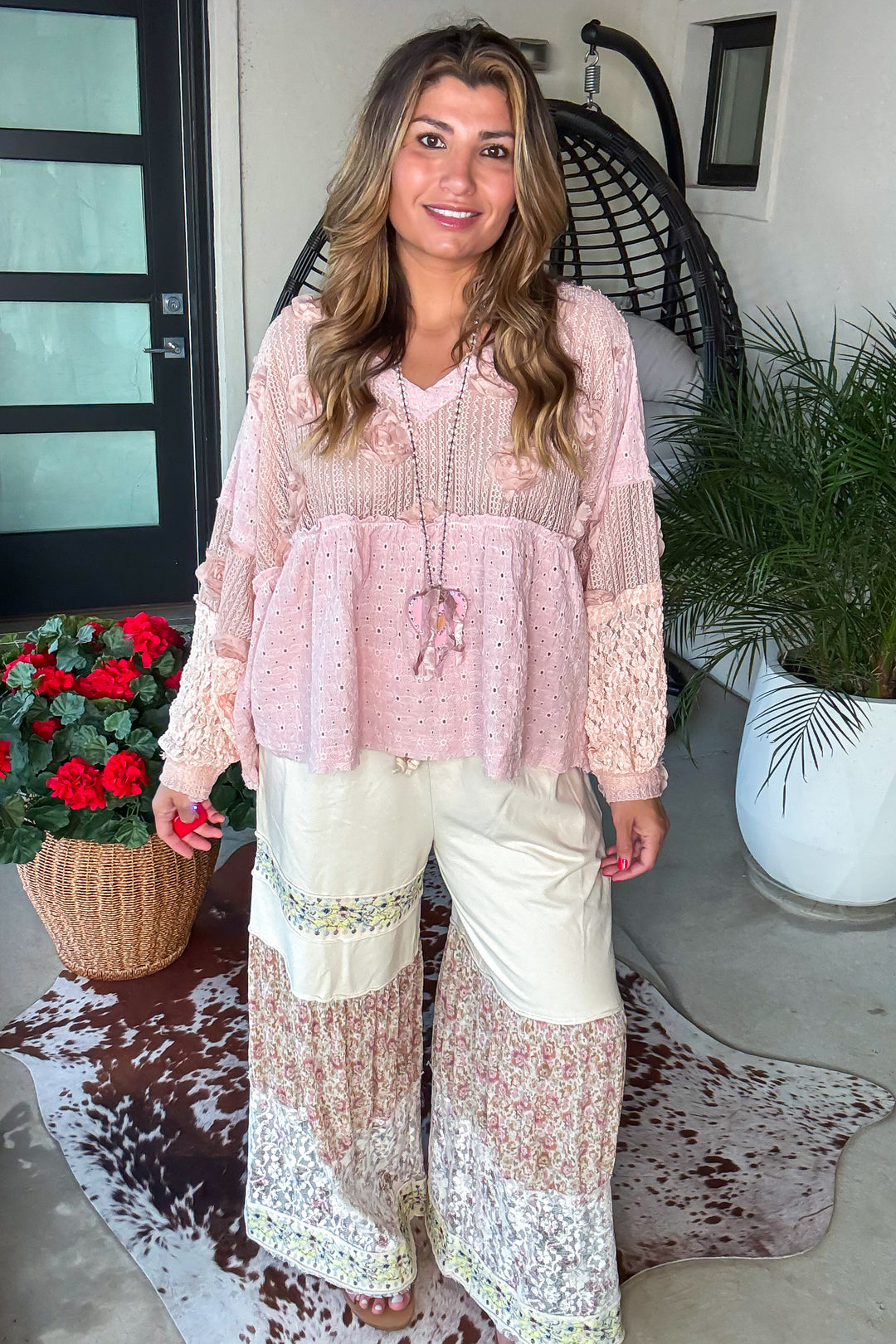 Blossom Veil Top - Strawberry