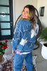 Starlit Oversized Denim Jacket - Denim