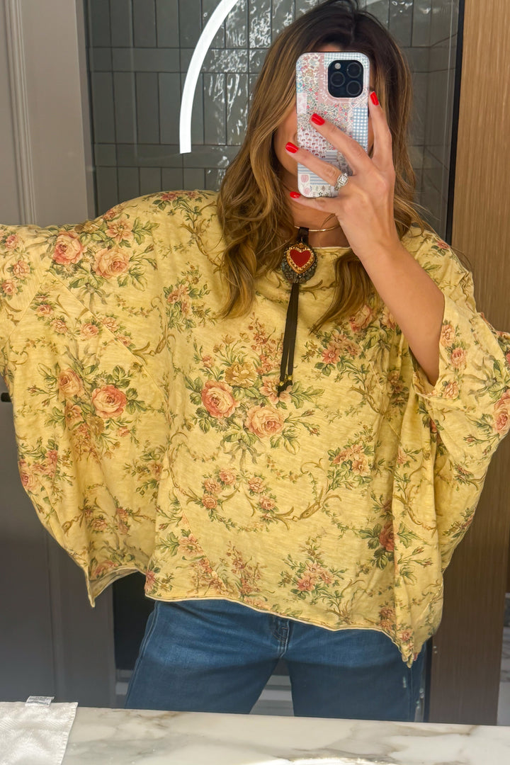 Vintage Garden Oversized Top - 100% Cotton