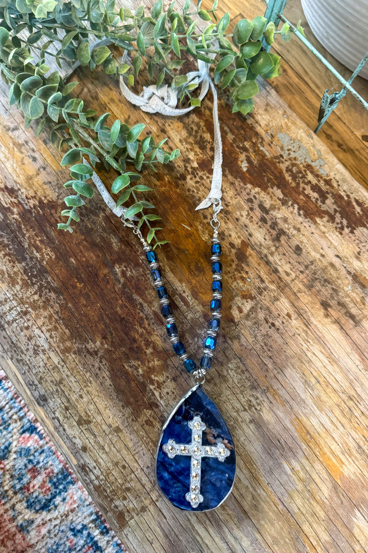 Tear Drop Lapis Azure Necklace - Authentic Lapis Azure Stone