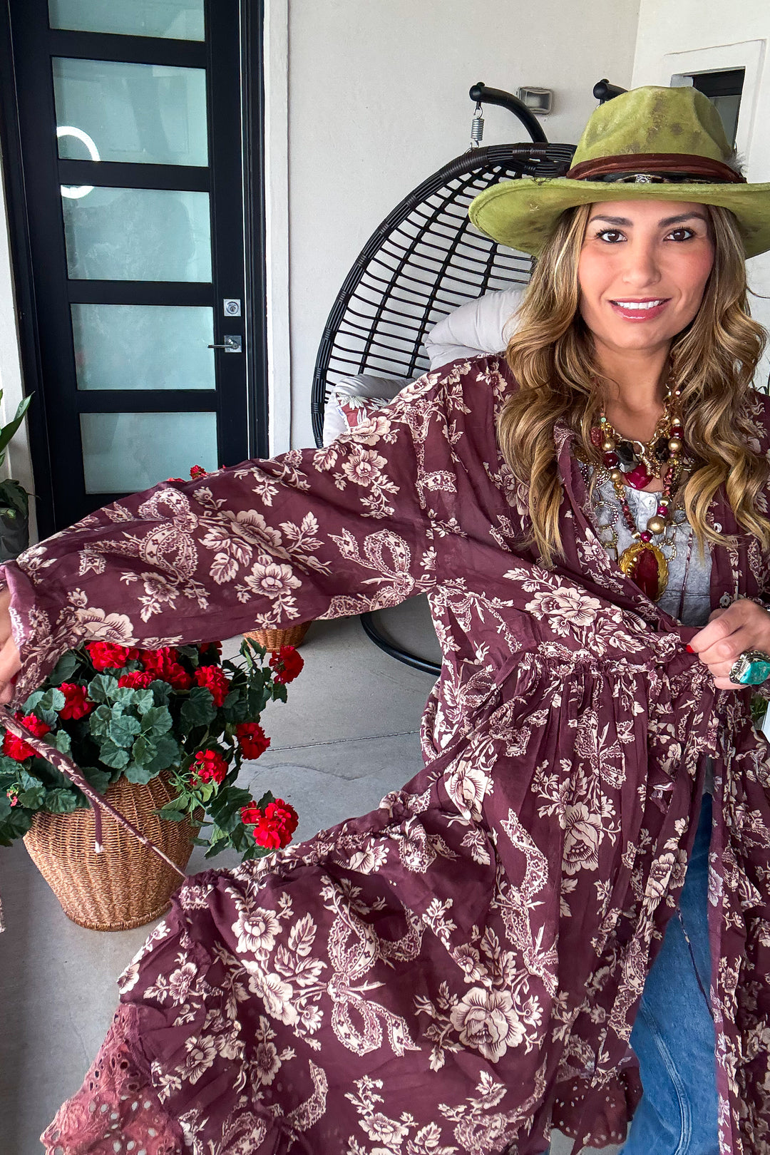 Whispering Blooms Duster - 100% Cotton