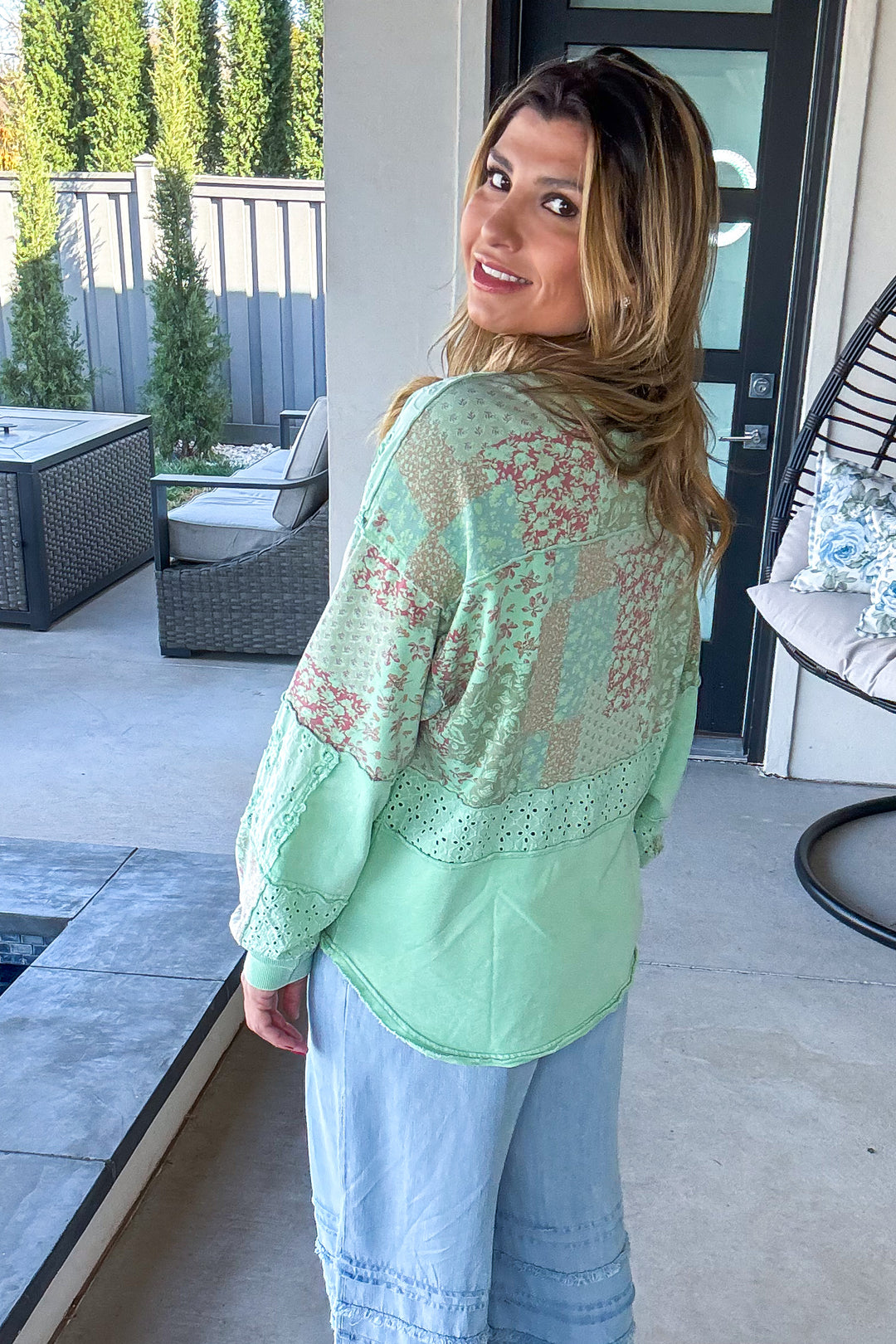 Atlantis Charm Top - 100% Cotton - Green - SALE