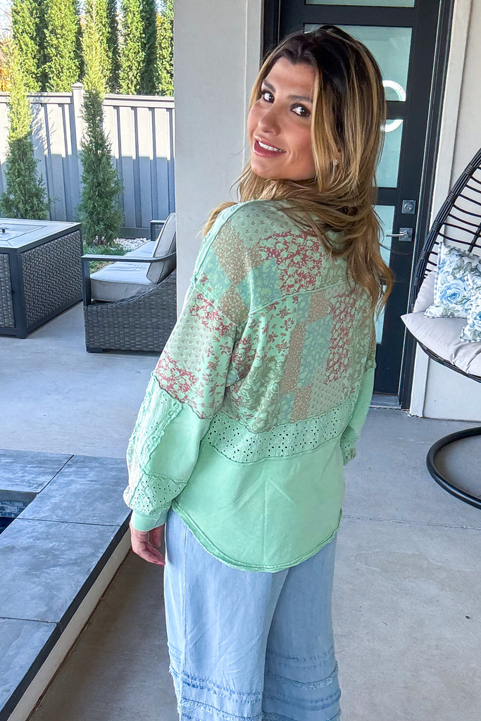 Atlantis Charm Top - 100% Cotton - Green