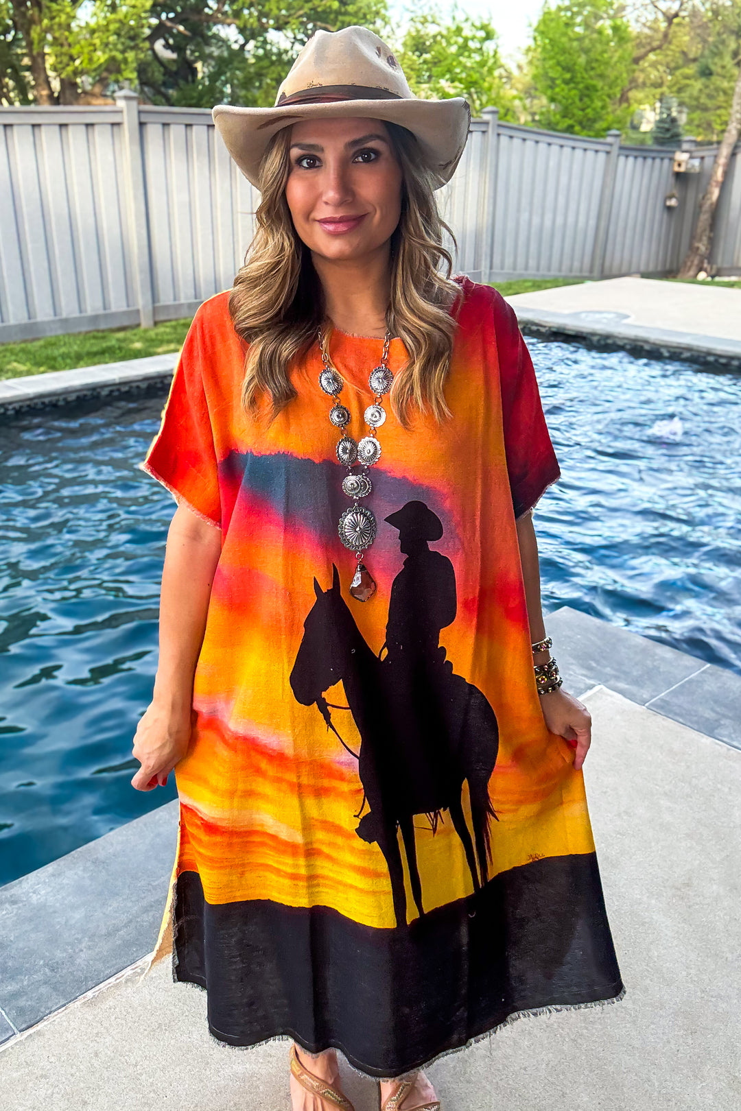 Cowboy Take Me Away Linen Feeling Dress/Tunic - 100% Cotton
