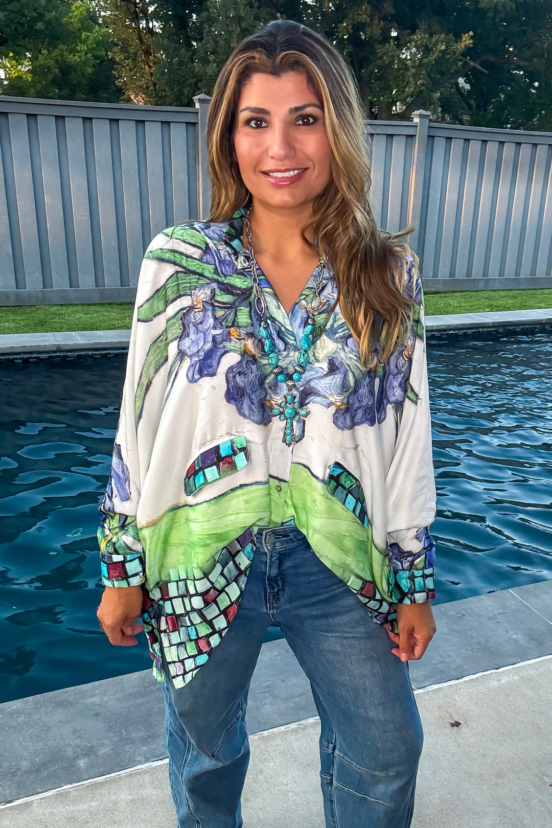 Wild Iris Oversized Flow Tunic