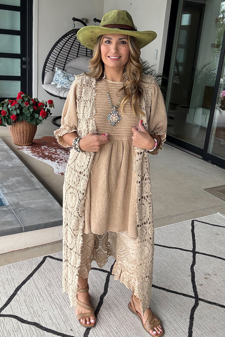 The Softest Dress Ever - 100%% Cotton - Almond