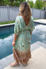 Sunset Paisley Dream Maxi Dress - Mint