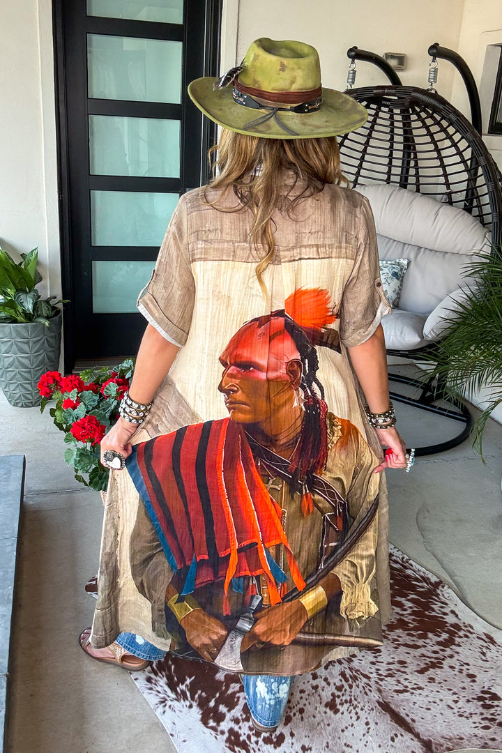 Chief of My Heart - Duster - 100% Cotton - Taupe