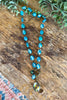 Handmade Starfall Beaded Necklace - Made in USA - Teal