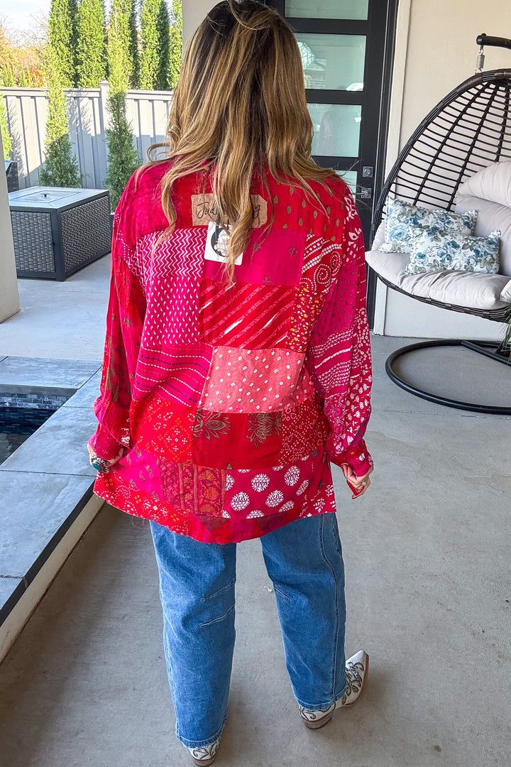 PRE ORDER: Painted Desert Patchwork Blouse - 100% Cotton