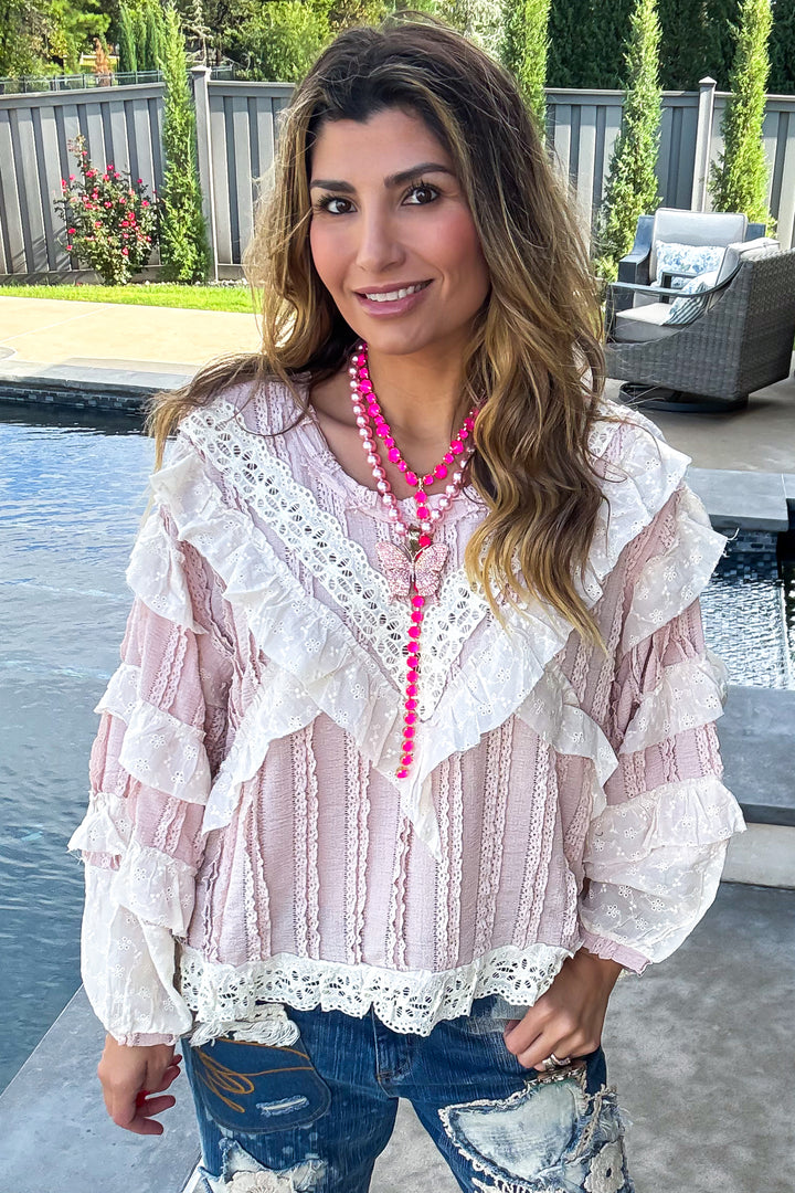 Petal Poetry Blouse - Soft Pink