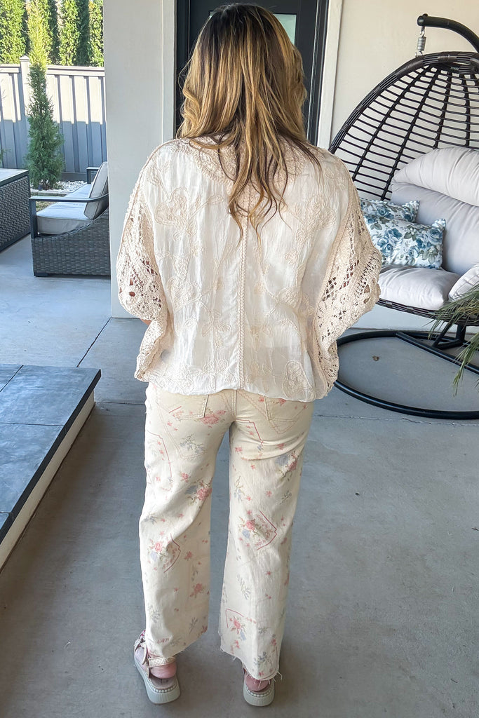 Faithful Vines Crochet Top - Natural