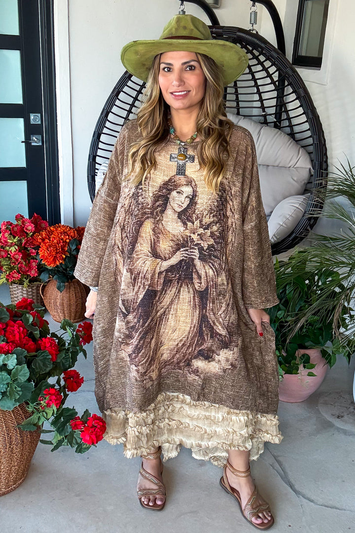 Archangel Michael Oversized Sheer Dress - 100% Cotton
