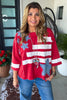Homegrown Freedom Oversized Top - 100% Cotton - Red