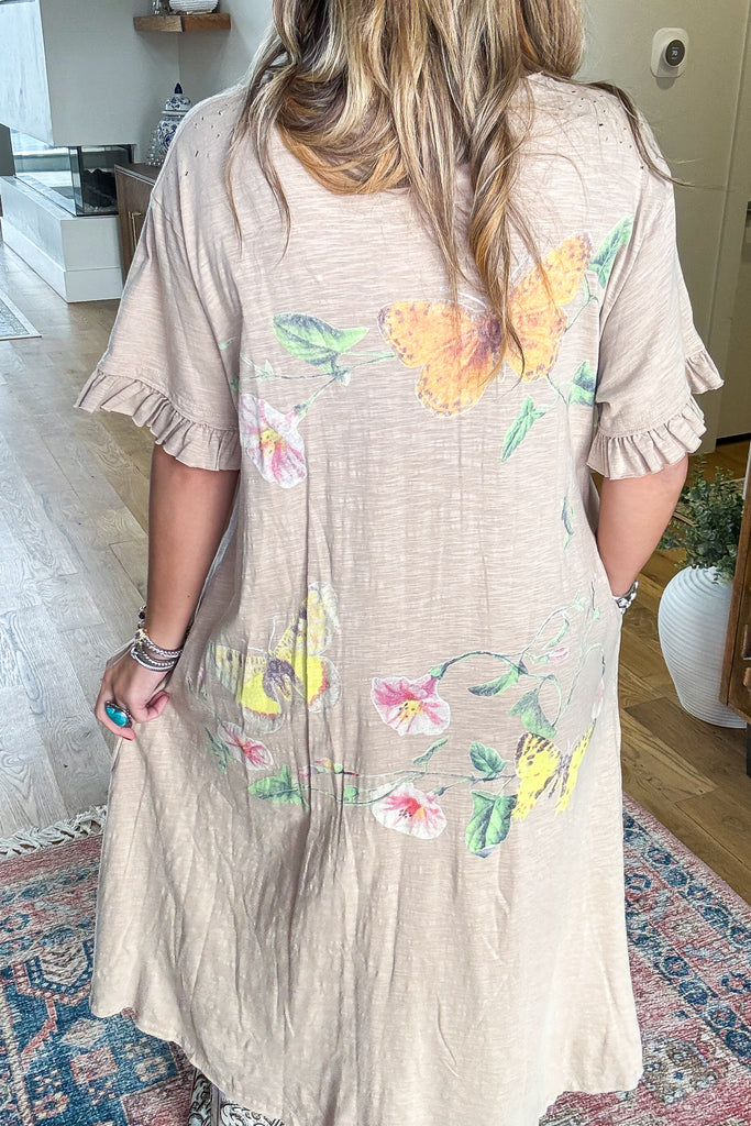 Attracting Nature Maxi Dress - 100% Cotton - Tan