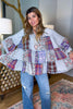 A Day With Friends Oversized Loose Fit Blouse - Gray