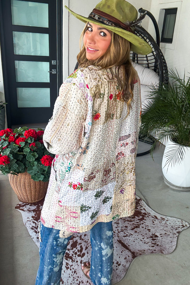 Timeless Spark Kimono - 100% Cotton  Beige
