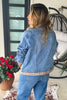 One of a Kind - Rhinestone Bloom Denim Jacket - Denim