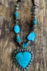 Desert Soul Turquoise Statement Necklace - Silver Plated Overlay - RARE TURQUOISE FROM KINGMAN ARIZONA