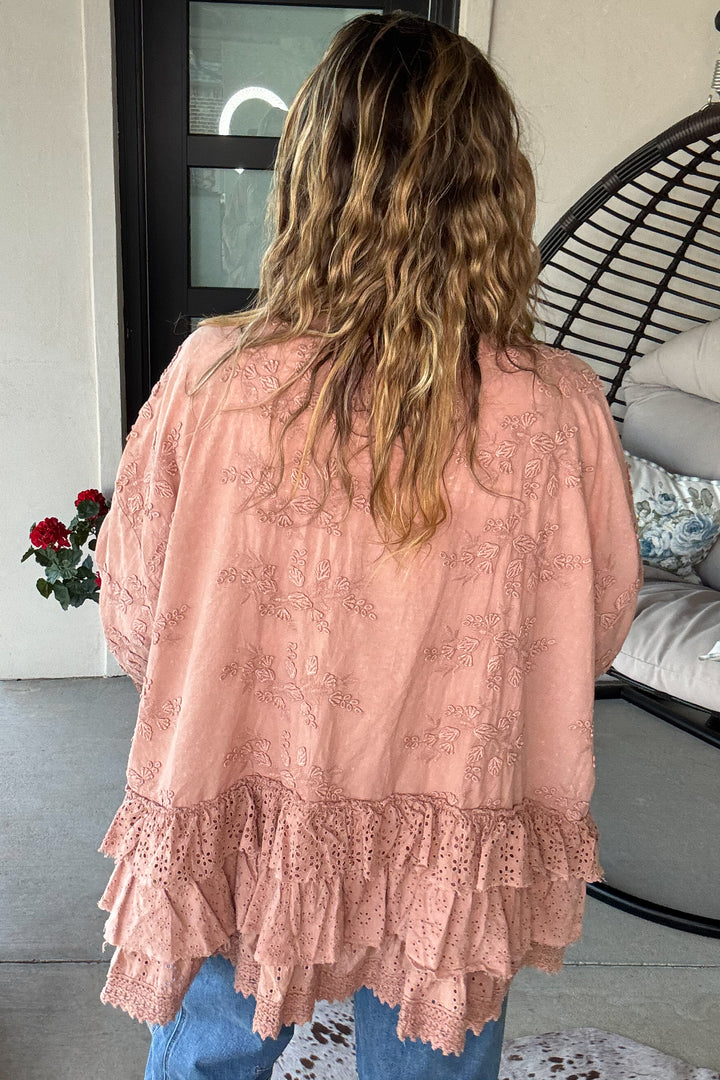 Terra Cotta Spice Cardigan - 100% Cotton - Rust 
