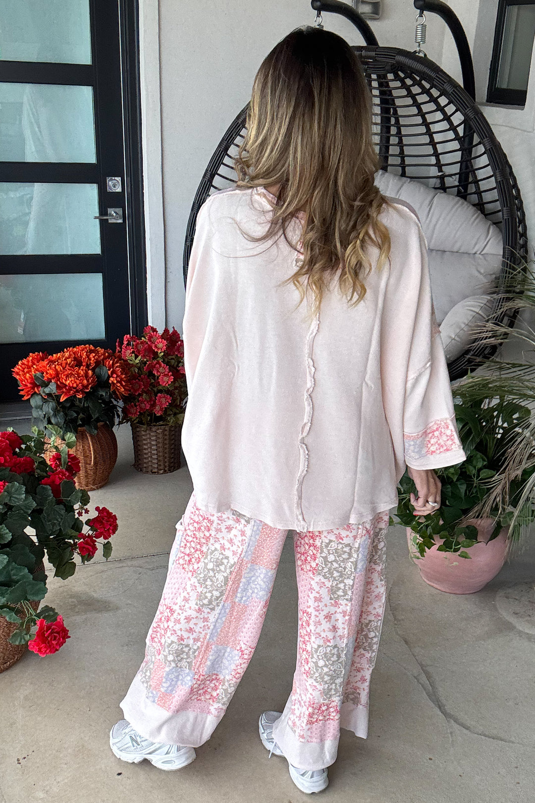 Whimsical Charm Oversized Top - 100% Cotton - Blush
