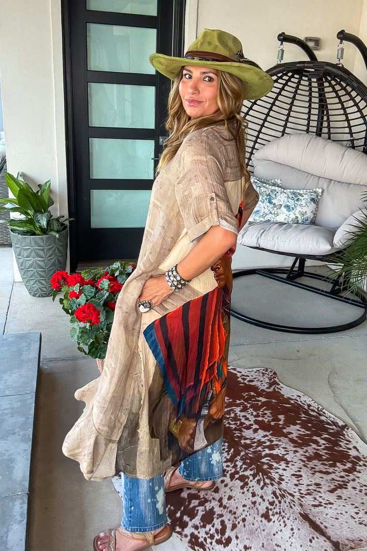 Chief of My Heart - Duster - 100% Cotton - Taupe