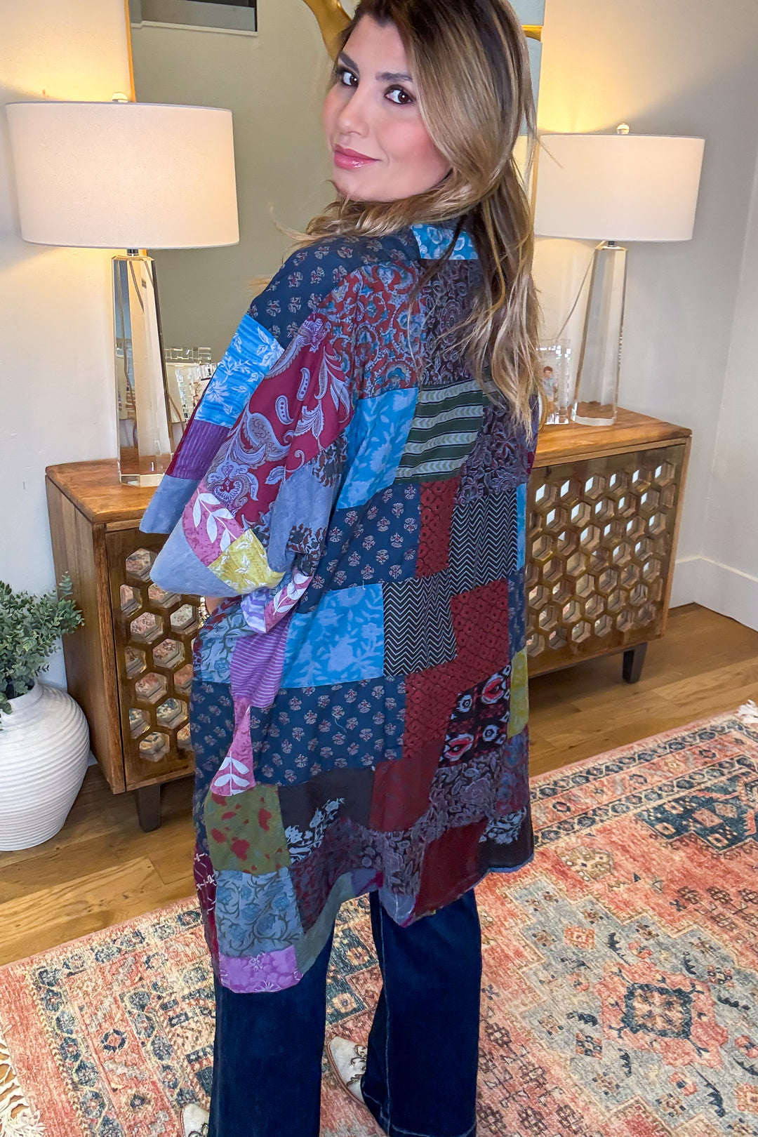 The Nepal Oversized Kimono - 100% Cotton - Blue - SALE