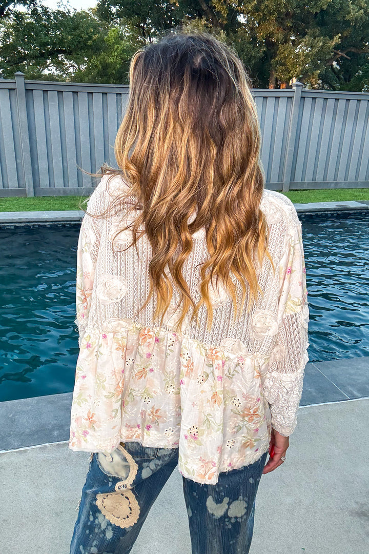Blossom Veil Top - Ivory