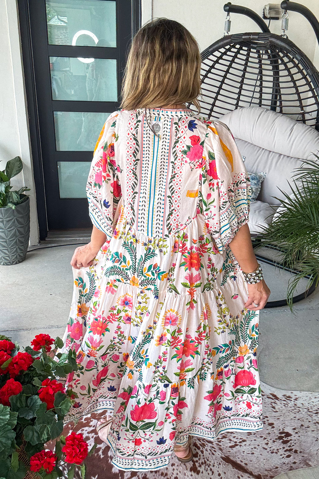 Sunlit Favor Dress - 100% Cotton - Natural Multi