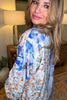 Wildflower Walks Oversized Blouse  - Blue