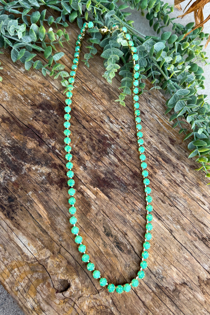 WAFA Crystal Necklace - Long 30" - Mint