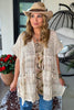 Starlit Sand Tie Front Cardigan - 100% Cotton - Natural