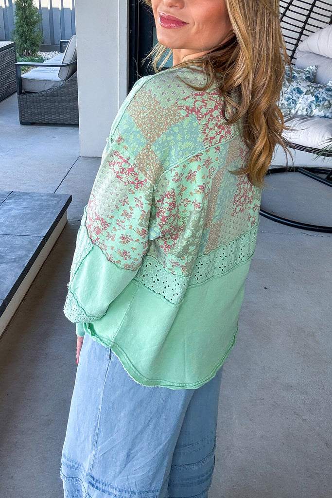 Atlantis Charm Top - 100% Cotton - Green