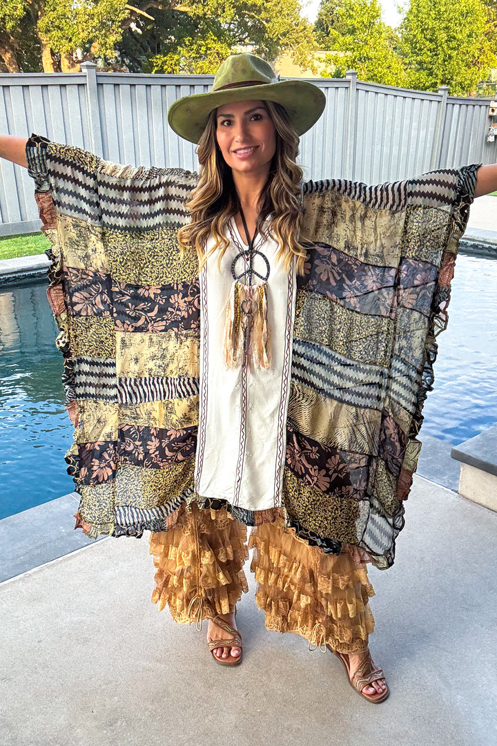 Skipping Songs Oversized Poncho - Pearl