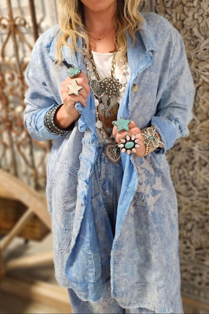 LIMITED QUANTITY: Indigo Soul Cotton-Linen Jacket - Blue