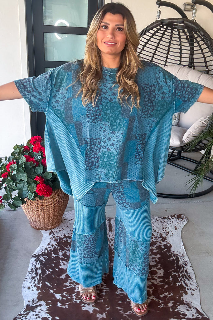 Stich And Stroll Pants - 100% Cotton - Teal