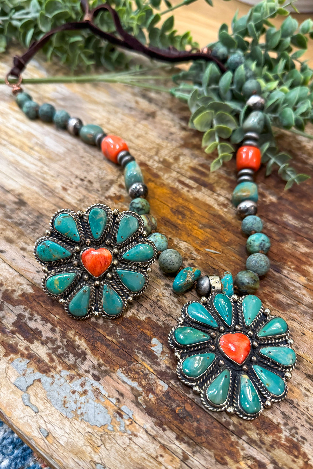 Handmade in Texas - Spiney Oyster and Turquoise Ring