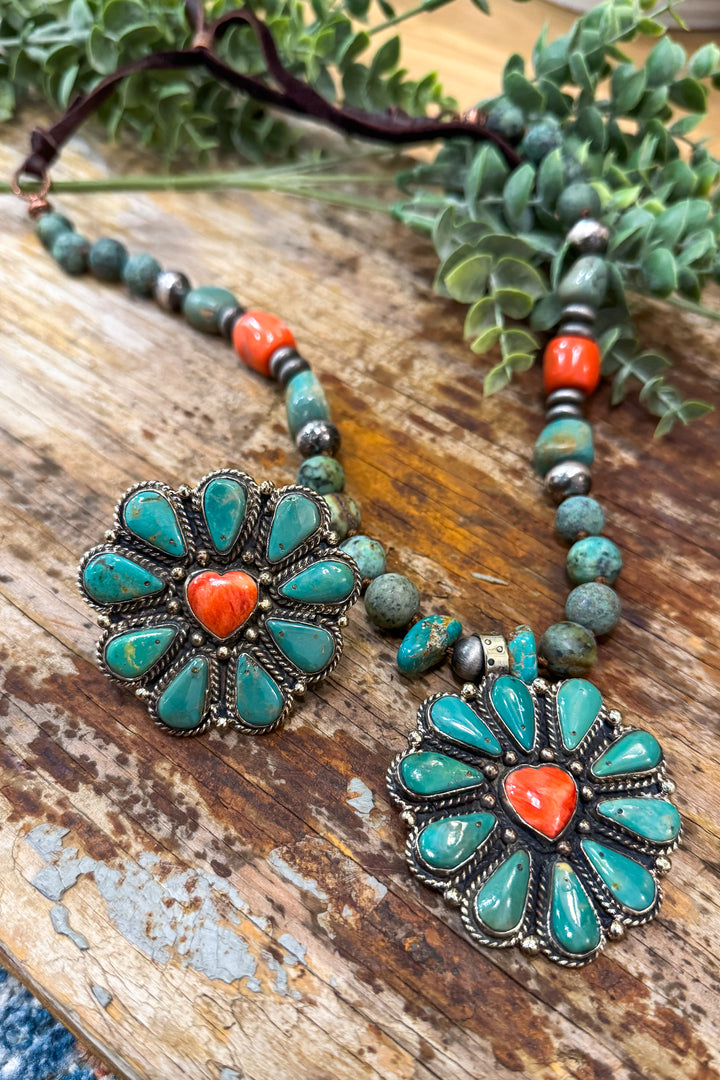 Handmade in Texas - Spiney Oyster and Turquoise Ring