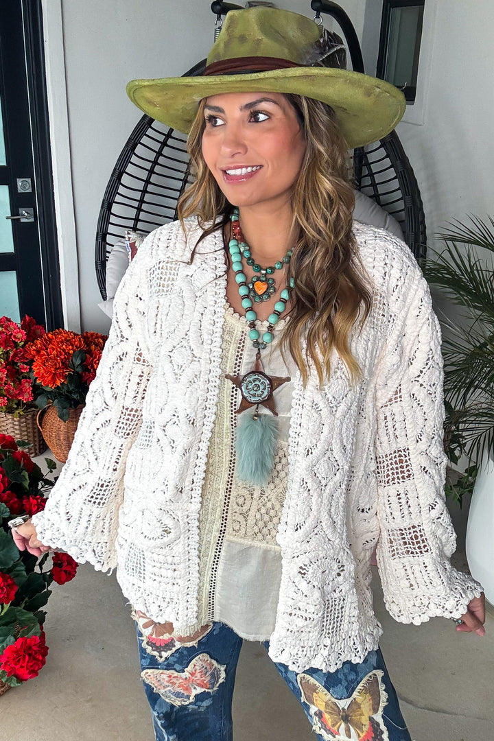 Cozy Clover Cardigan - Cream