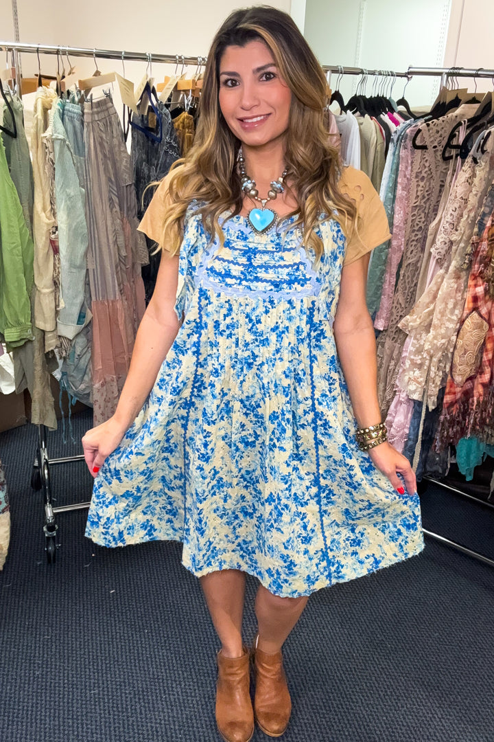 Songbird Blue Dress - 100% Cotton
