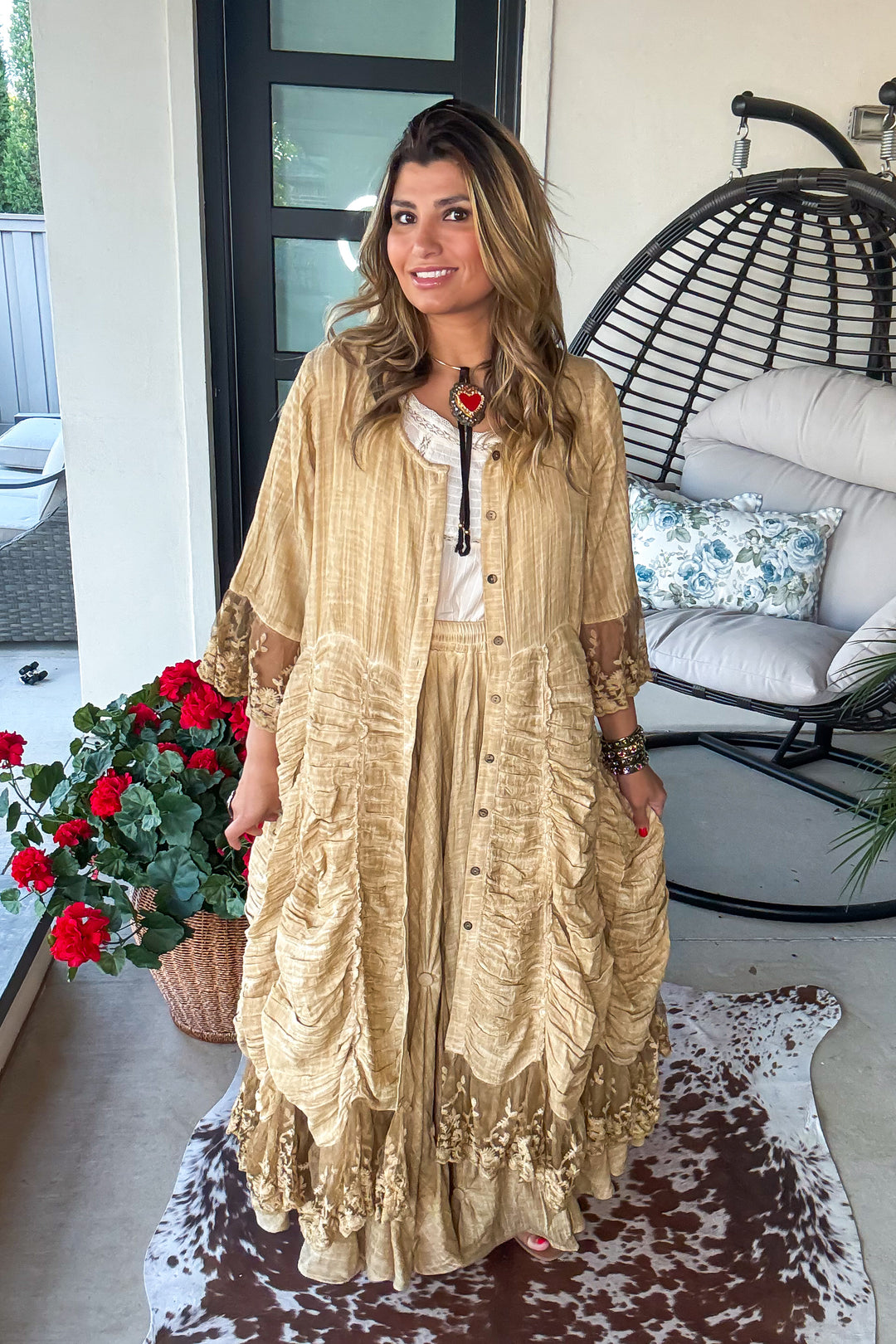 Antique Charm Maxi Duster/Dress - Tea - 100% Cotton