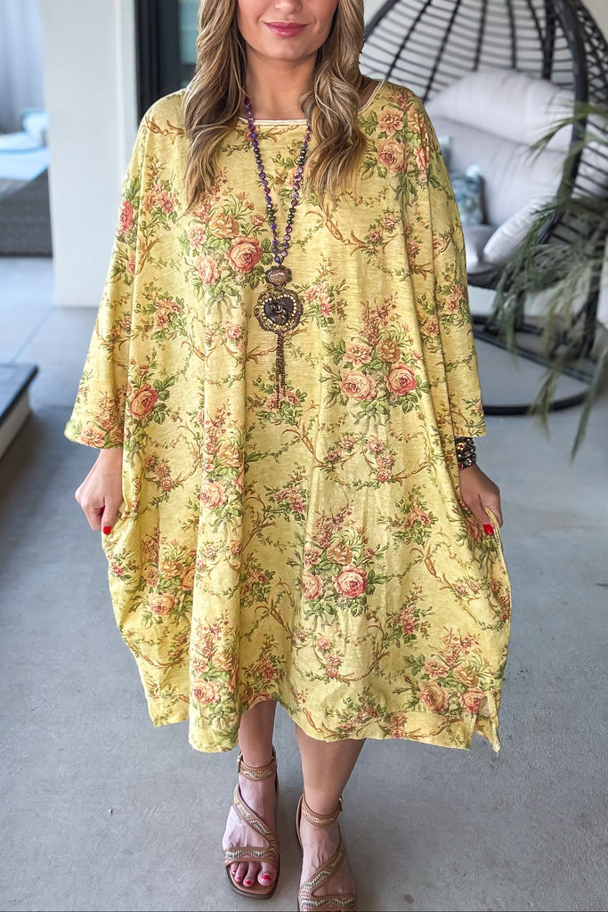 PRE ORDER: Vintage Garden Oversized Tunic Dress - 100% Cotton