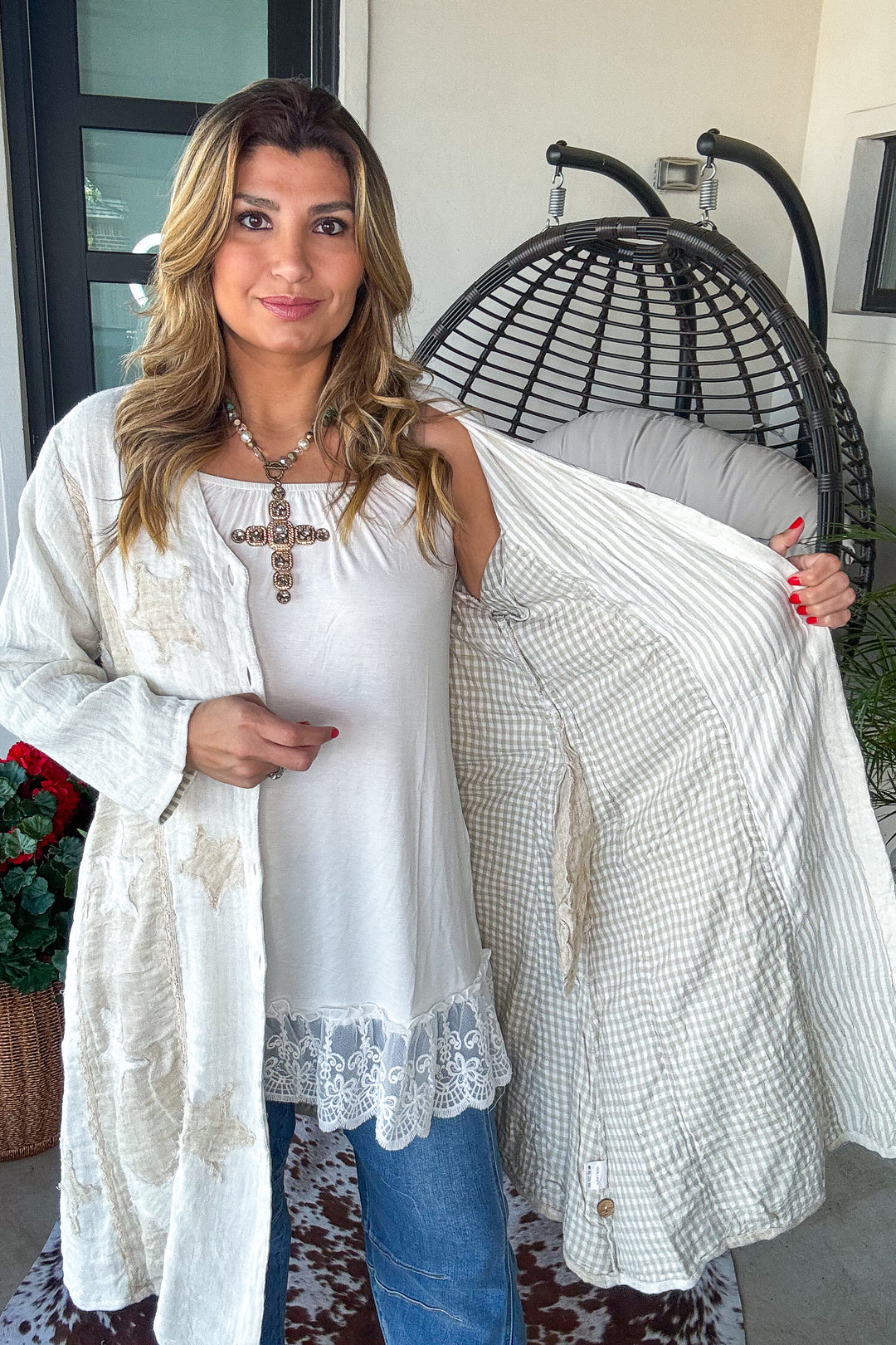 Relaxed Linen Button Up Cardigan - 100% Linen 