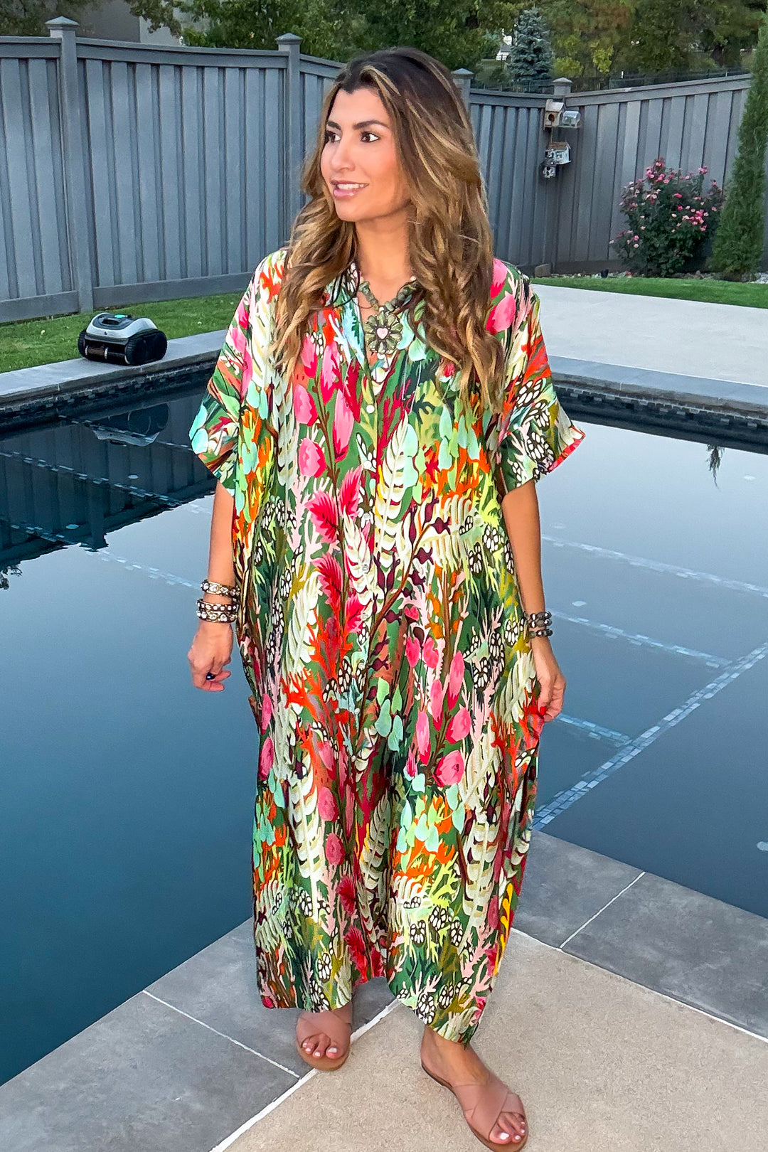 Satin Down Dress - Multi Mix