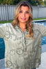 Afternoon Plans Blouse - 100% Cotton- Made In Italy - Olive