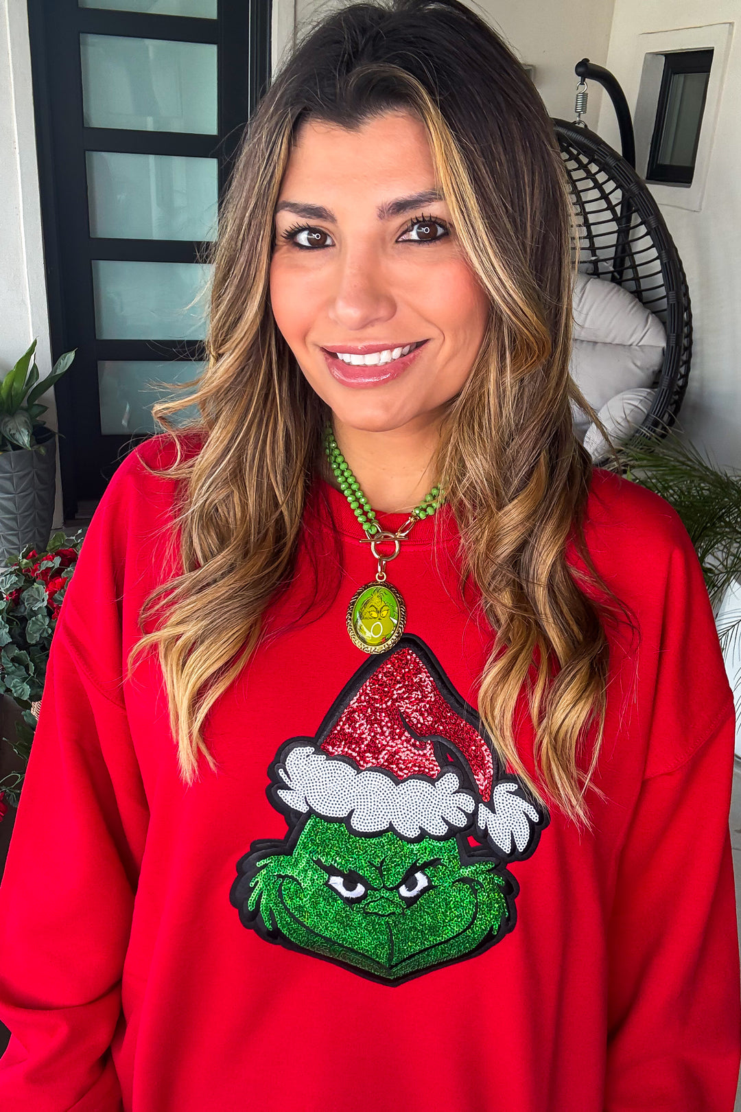 Grinch Necklace Long and Short - Duo