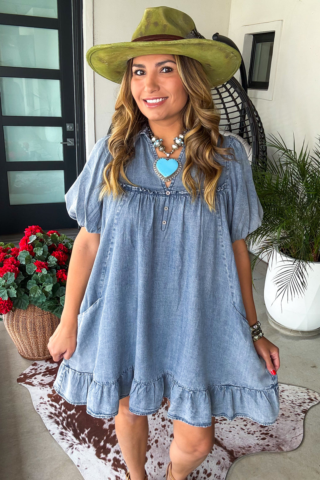 Gentle Fade Denim Dress - Washed Denim