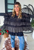 Gypsy Breeze Sheer Oversized Top - Black