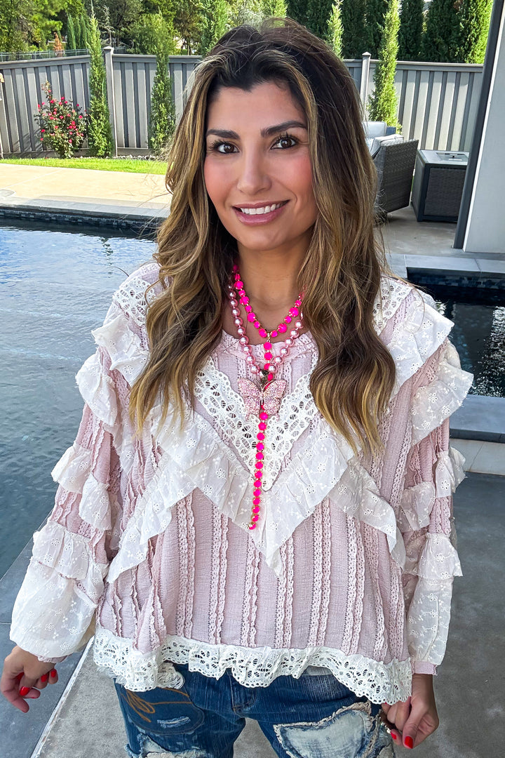 Petal Poetry Blouse - Soft Pink