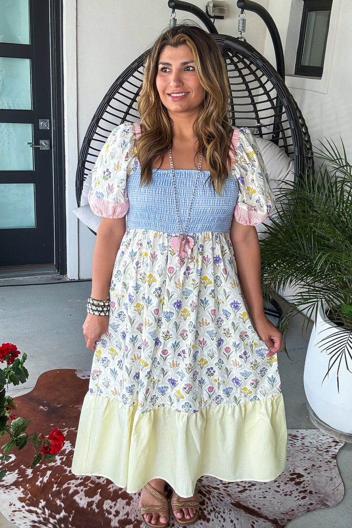 Wildflower Avenue Maxi Dress -Yellow - 100% COTTON